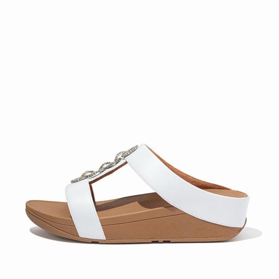 Mules Femme Fitflop Fino Faux Cuir Blanche (TAK480271)